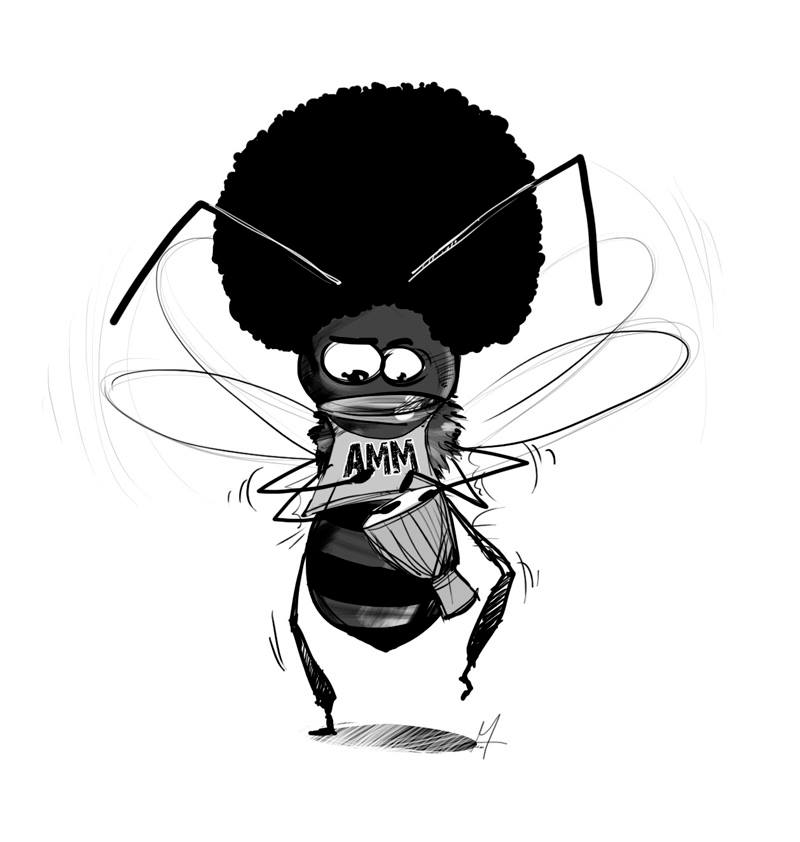 Czarna pszczoła - humorystyczna ilustracja