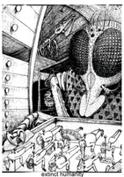 Ilustracja pokazująca owady w roli człowieka w kapitalocenie